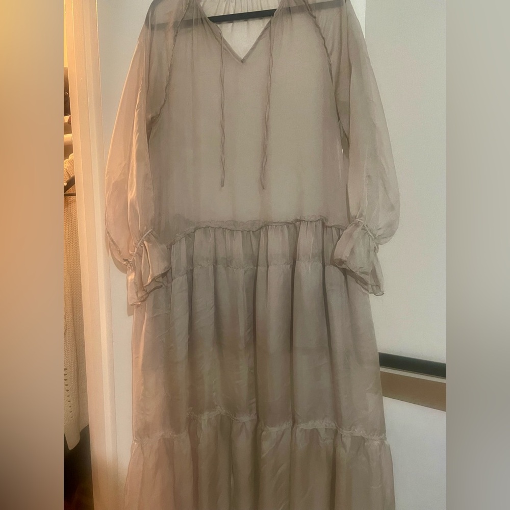Sheer Tiered Maxi Dress
